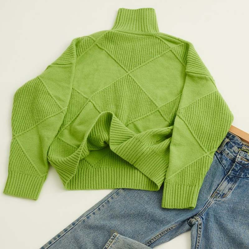 Kylie | Textured Turtleneck Knit Sweater